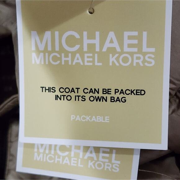 Michael Kors Truffle Champagne packable long puffer coat plus size 2X new!!!‎ - Picture 14 of 14